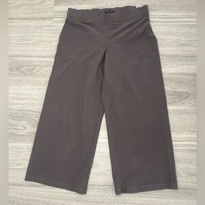 Eileen Fisher Chocolate Brown Pull On Wide Stretchy Comfy Capri Pants Women's M